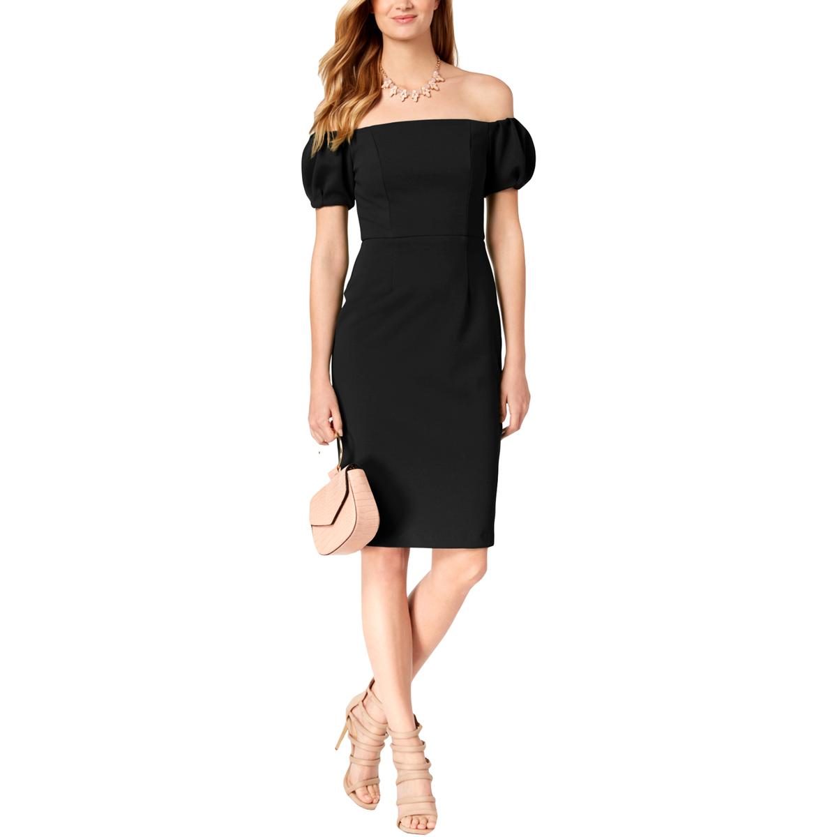 women's black off the shoulder dress