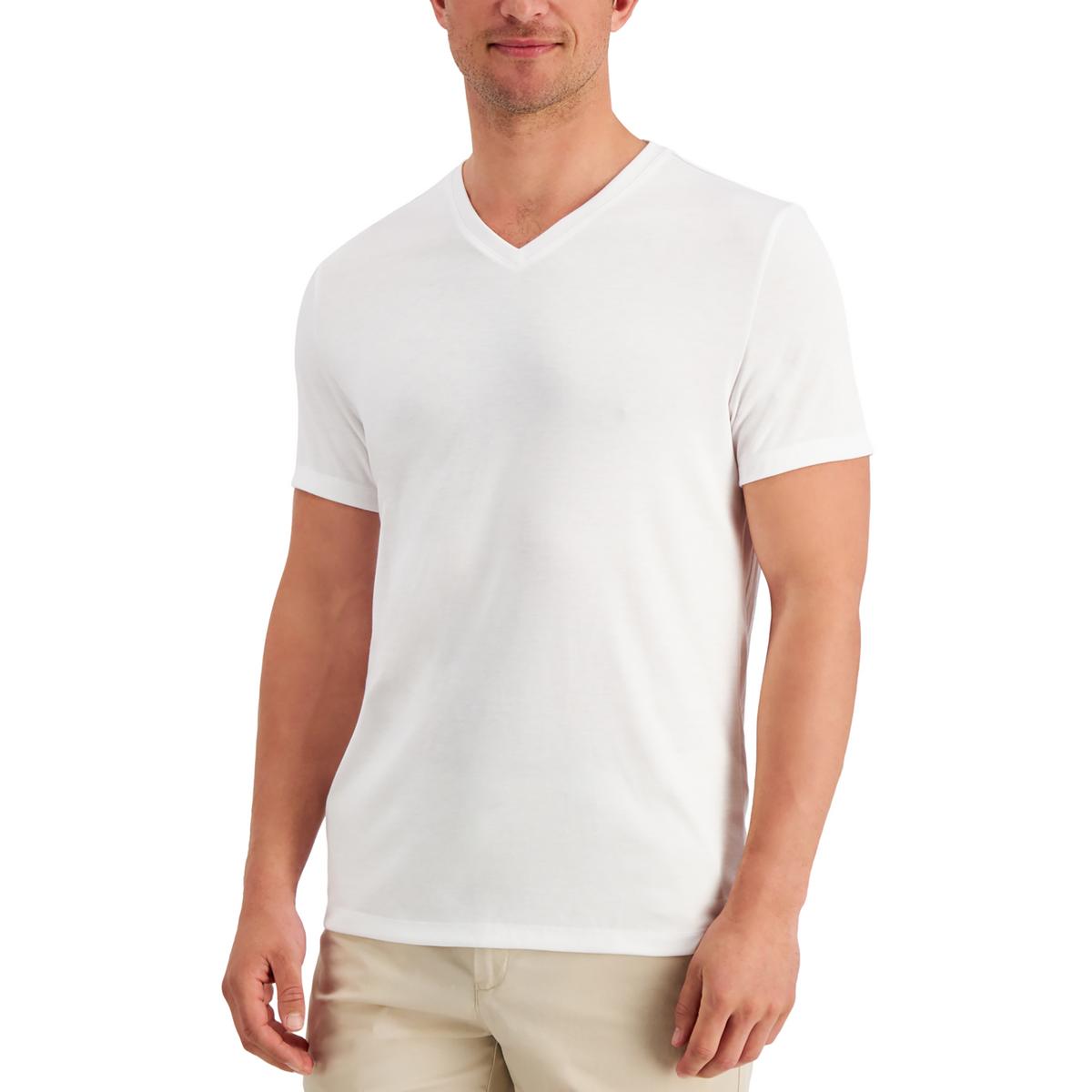 Мужская белая однотонная футболка Alfani XXL BHFO 6699