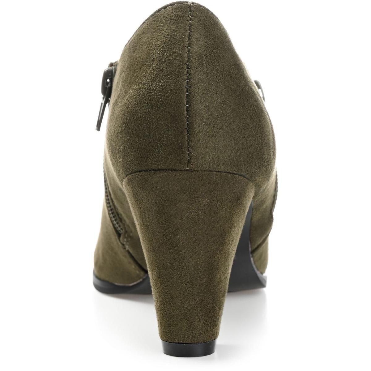 Journee Collection Womens Sanzi Faux Suede Block Heel Booties Shoes BHFO 0779 - Picture 7 of 8