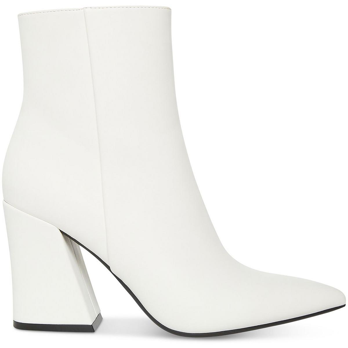 White ankle outlet block heel boots