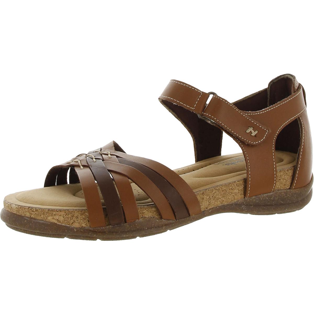 Clarks Womens Roseville Cove Leather Comfort Wedge Sandals Shoes BHFO ...