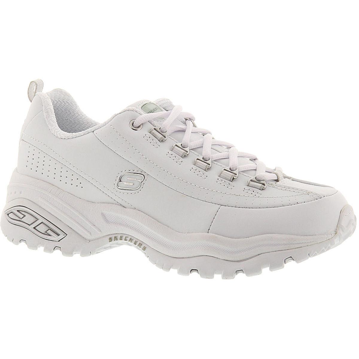 Skechers Womens Premium White Walking Shoes Sneakers 9 Wide (C,D,W ...