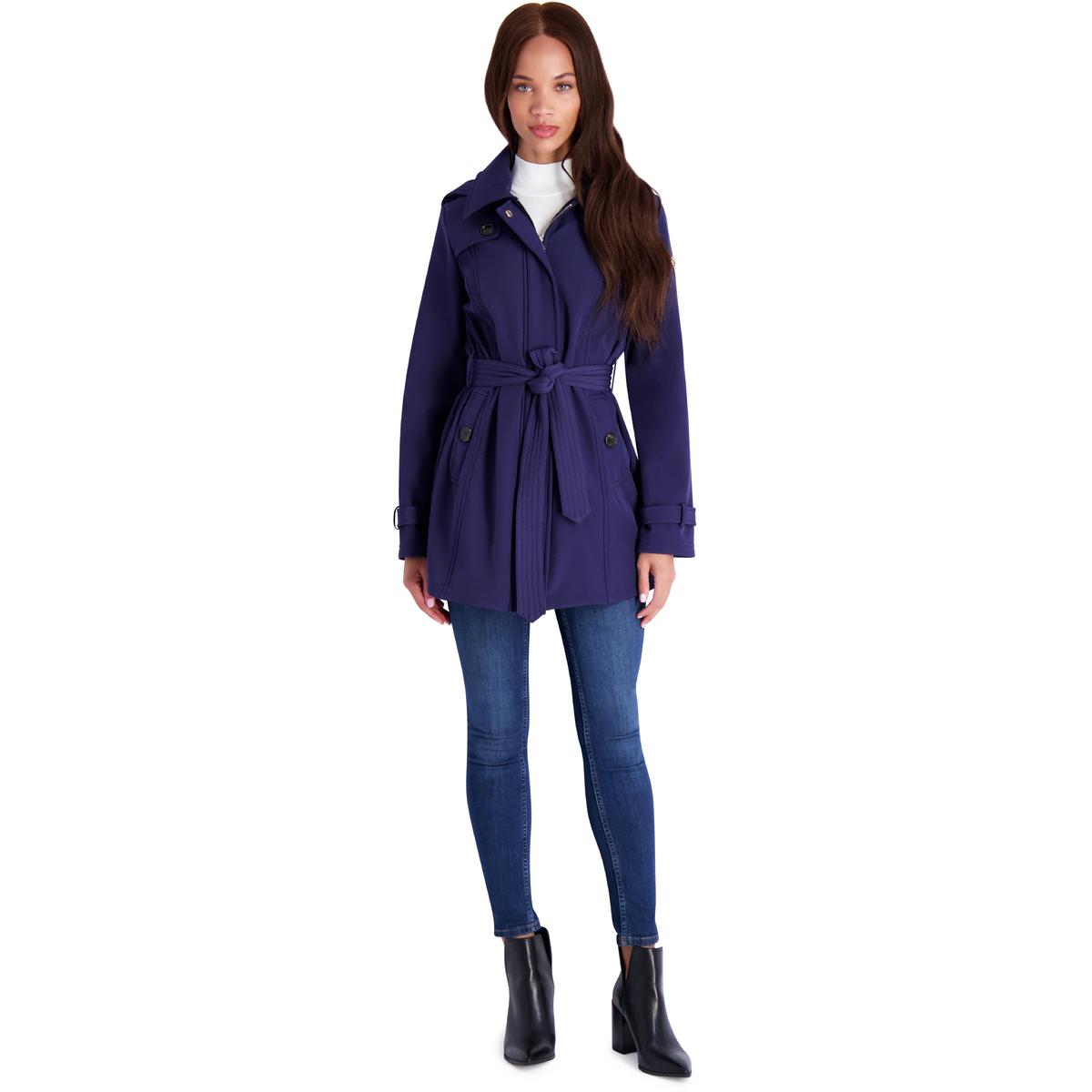 Jessica Simpson Women&rsquo;s Fleece Lined Soft Shell Trench Jacket w/ Detachable Hood