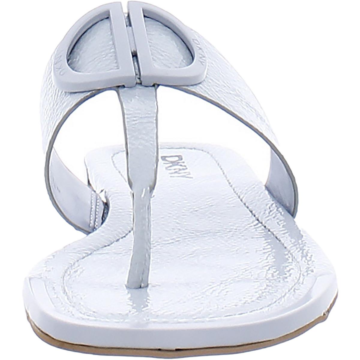 DKNY Womens HALCOTT Thong Open Toe T Strap Slide Sandals Shoes BHFO