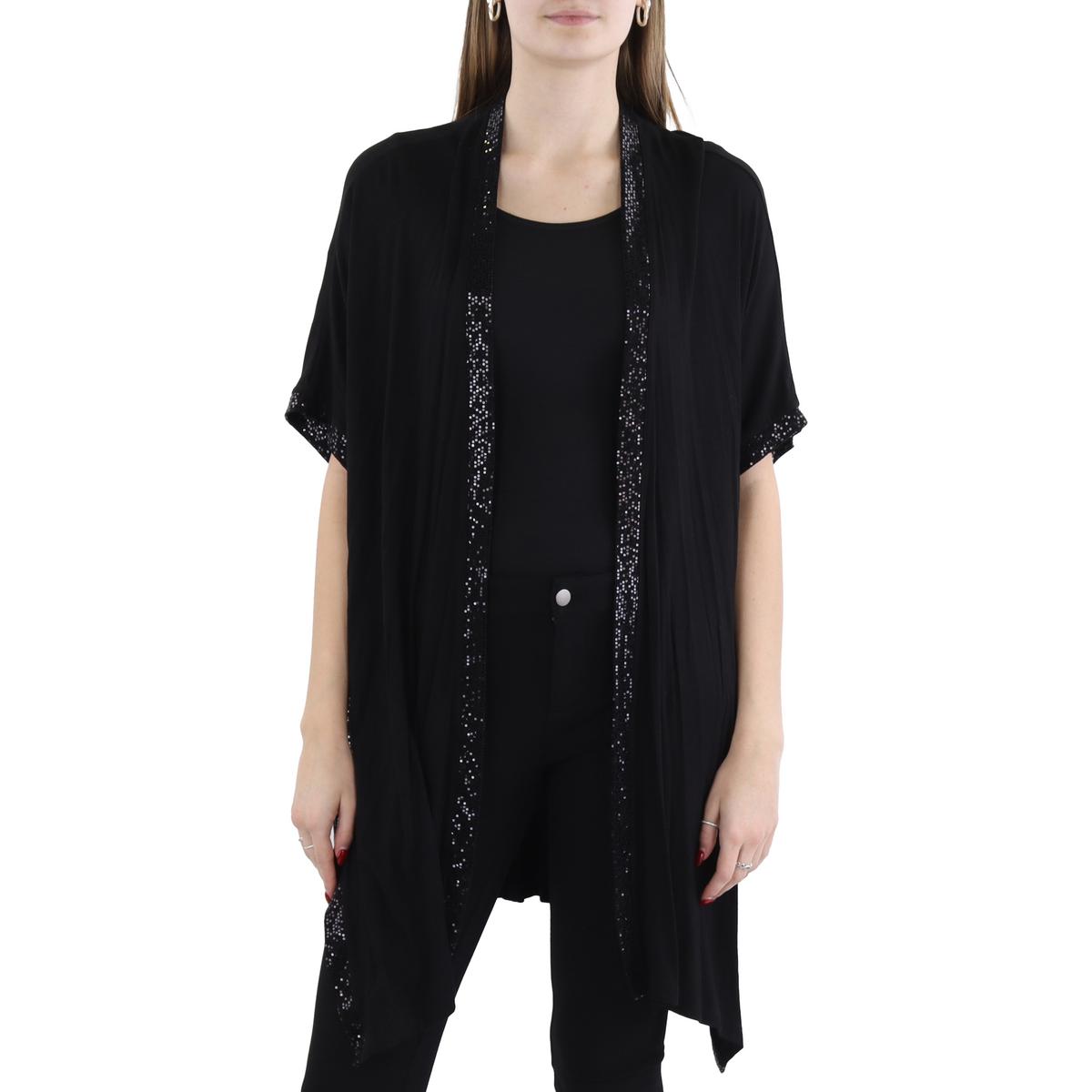 Женское пончо с открытой передней частью, отделанное металлическими блестками, Coin 1804 Plus BHFO 2224