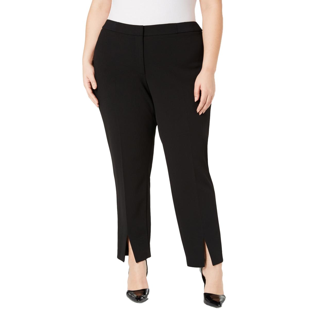 Calvin Klein Womens Black Slit Business High-Rise Ankle Pants Plus 22W ...