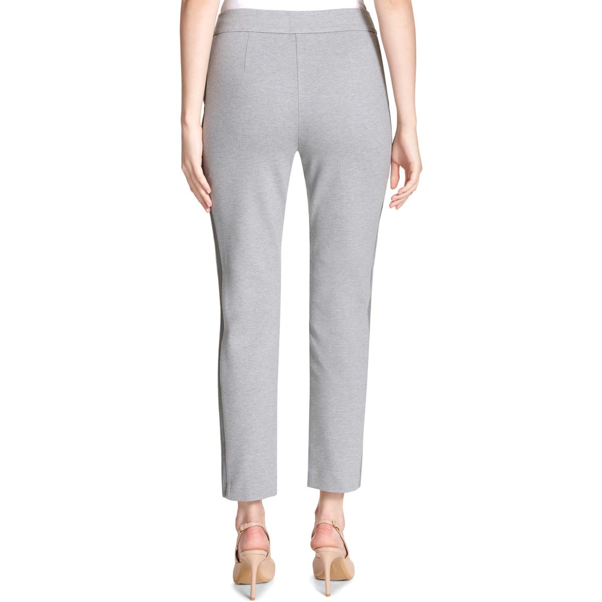 Calvin Klein Womens Faux Leather Trim High Rise Ankle Pants Trousers ...