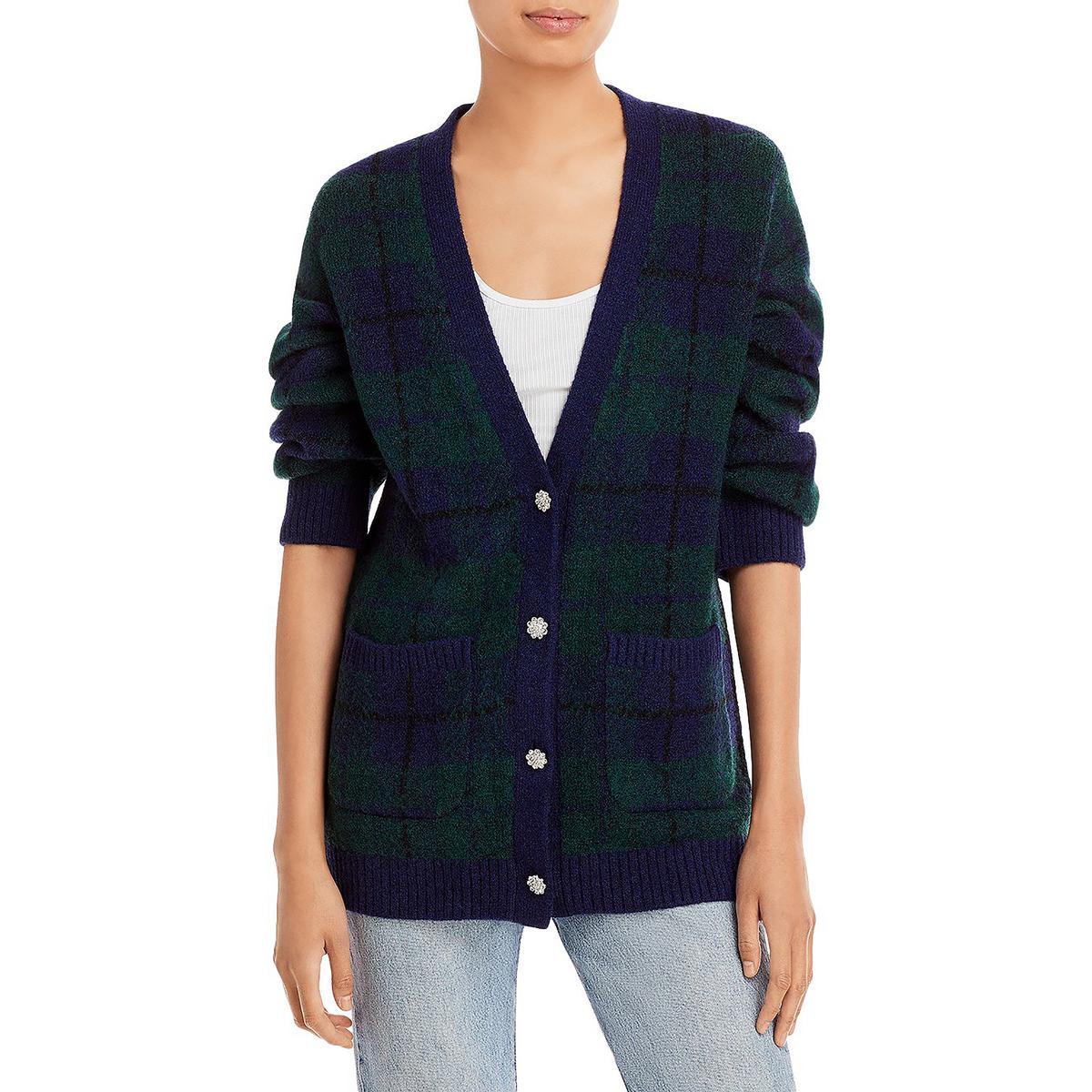 Rails Womens Runi Plaid Knit Button-Down Cardigan Sweater Top BHFO