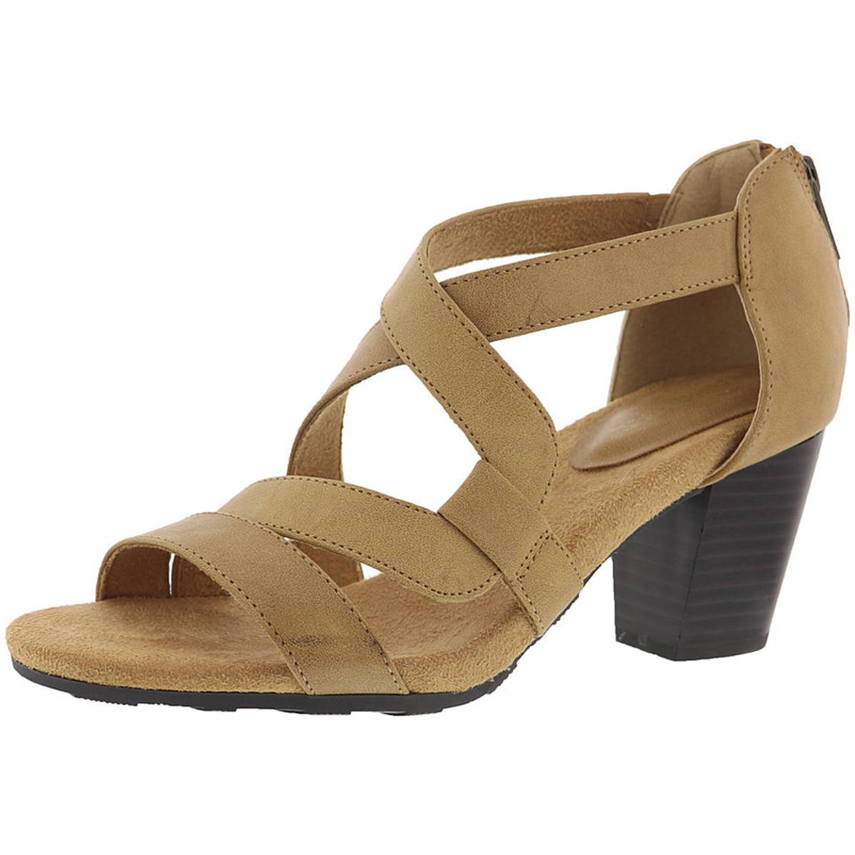 Easy Street Womens Amuse Tan Strappy Sandals Shoes 8 Narrow (AA,N) BHFO