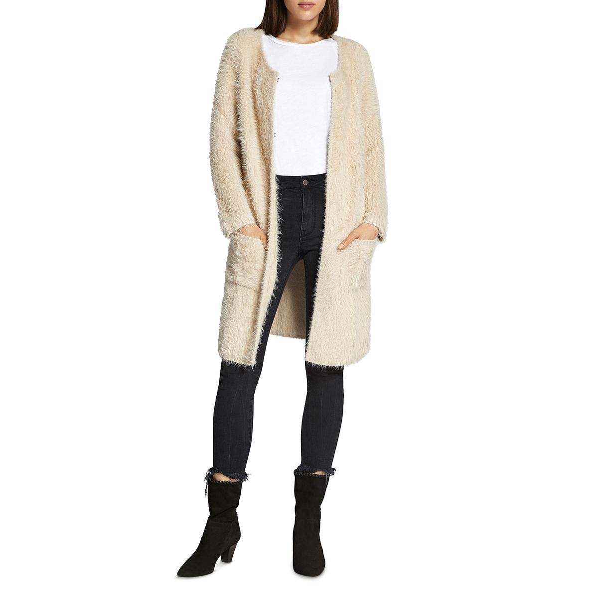faux fur duster cardigan