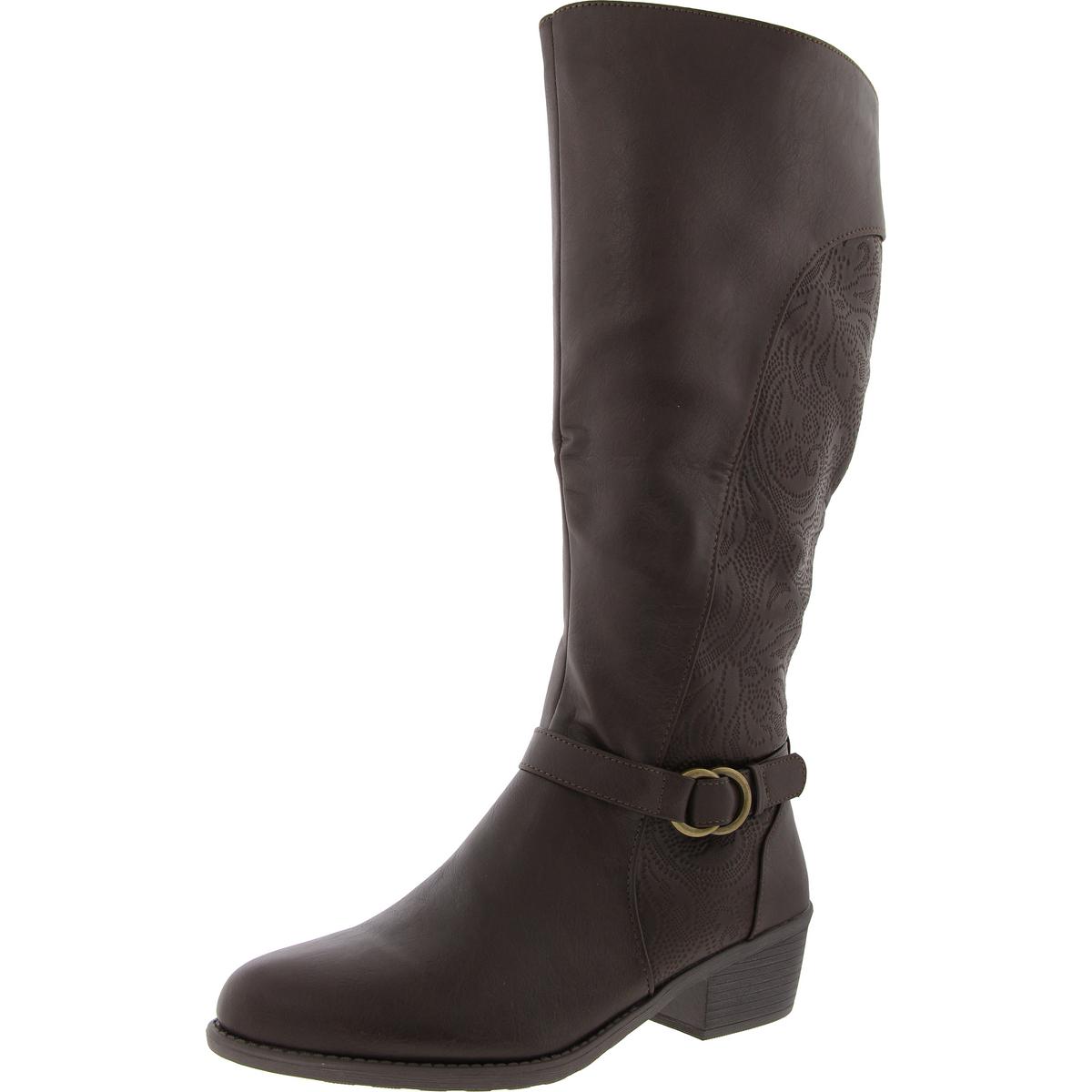 Easy Street Womens Luella Plus Tall Block heel Zipper Knee-High Boots BHFO 2302 - Picture 3 of 5