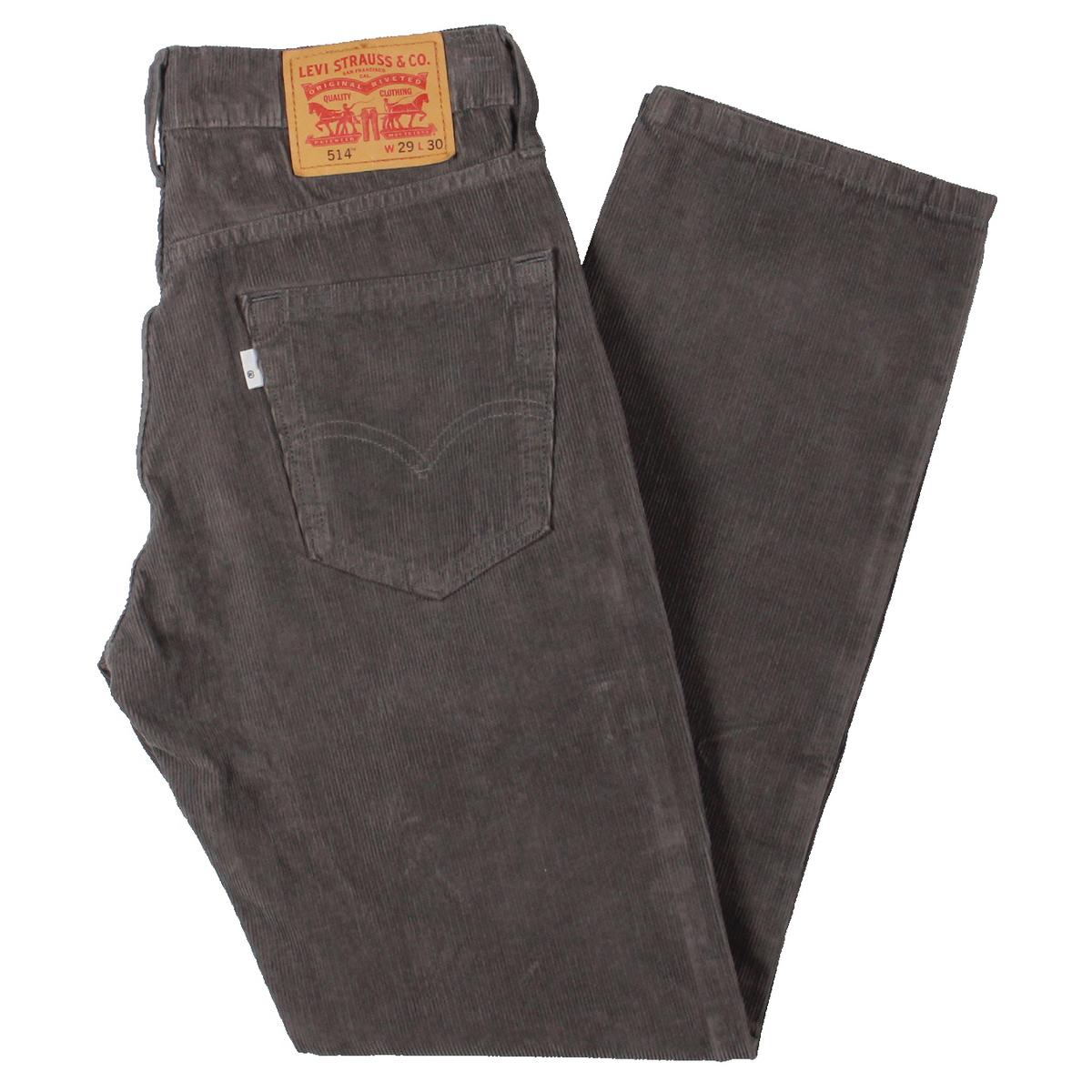 Levi's Mens 514 Gray Corduroy Regular Fit Straight Leg Jeans 29/30 BHFO ...