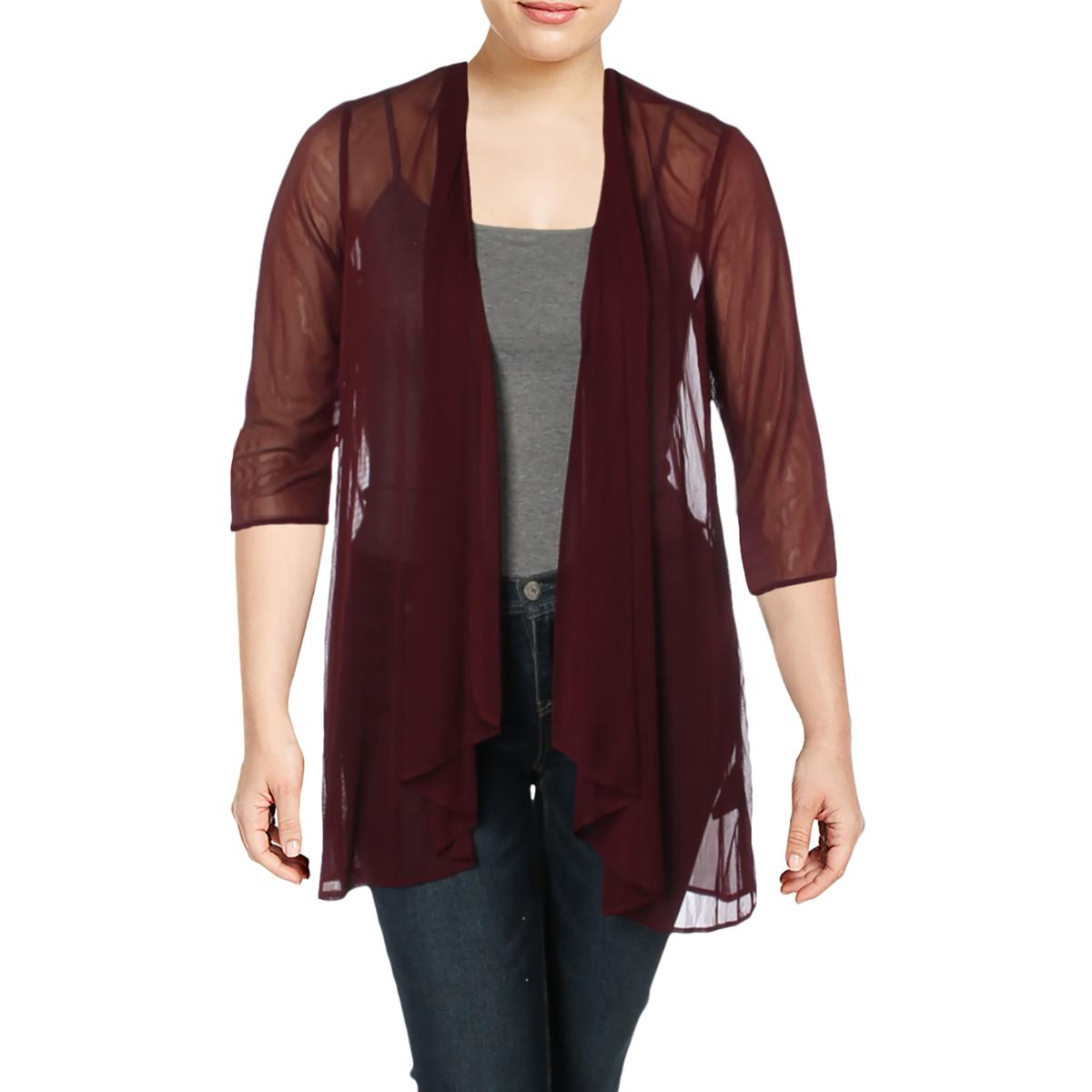 R&M Richards Womens Purple Mesh Sheer Open Front Jacket 14 BHFO 9267 eBay