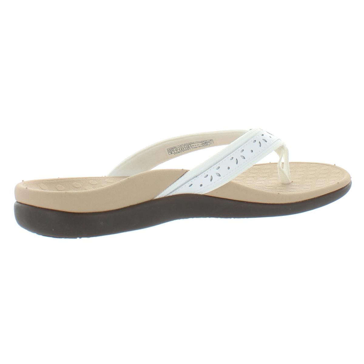 Vionic Womens Casandra Leather White Thong Sandals 9 Medium (B,M) BHFO ...