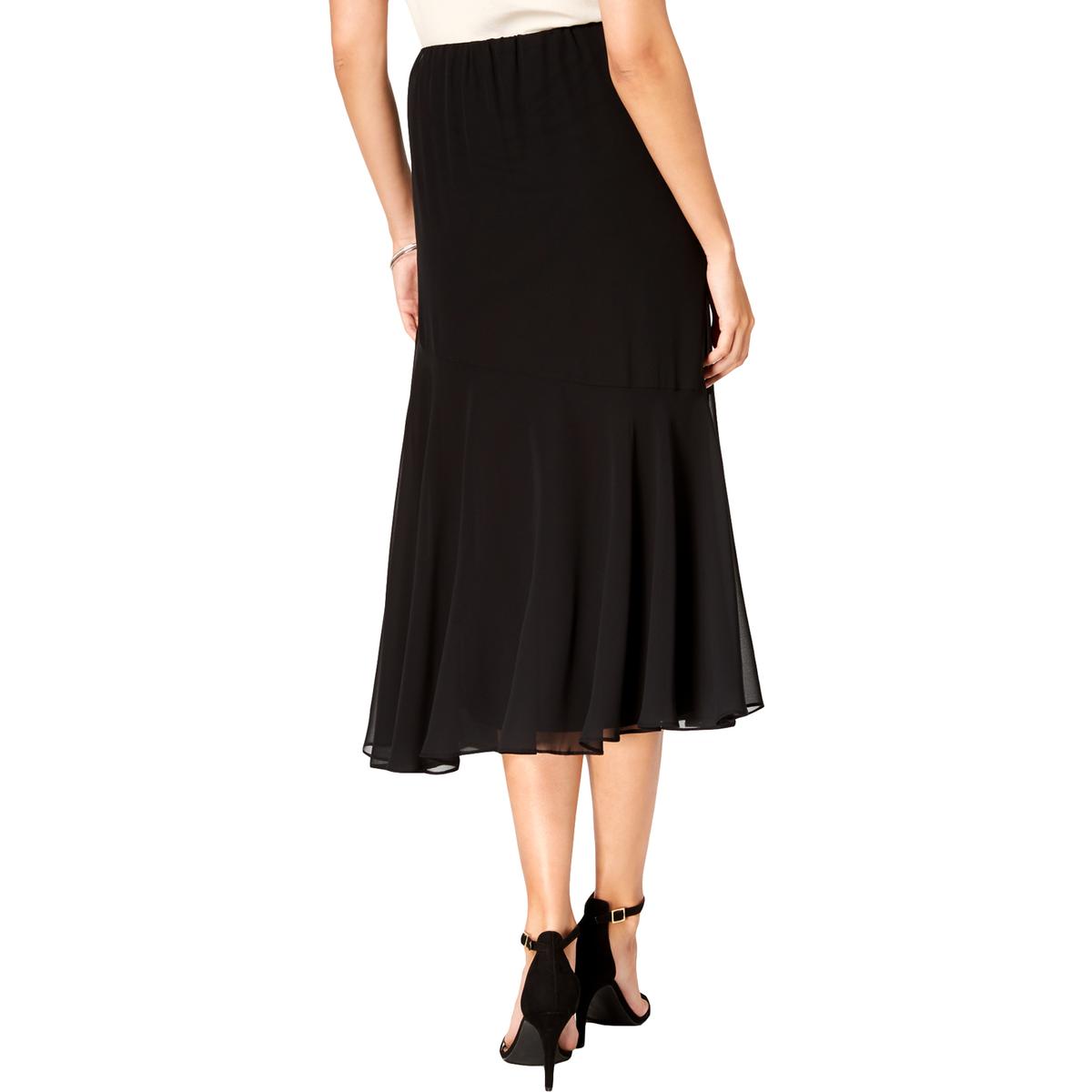 Alex Evenings Womens Black Sheer Overlay A-Line Skirt Petites PXL BHFO ...