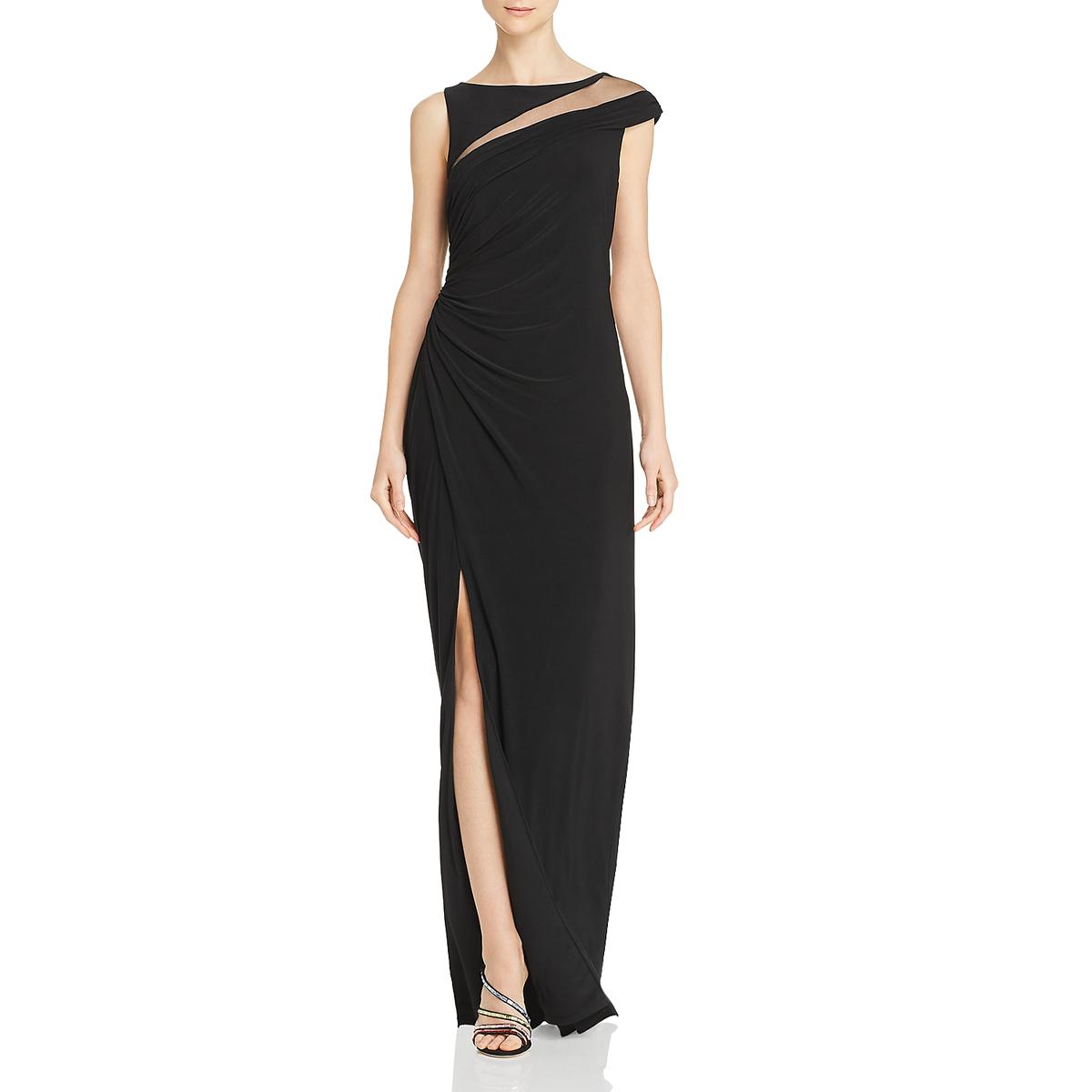 Adrianna Papell Womens Black Ruched Sleeveless Evening Dress Gown 8 ...