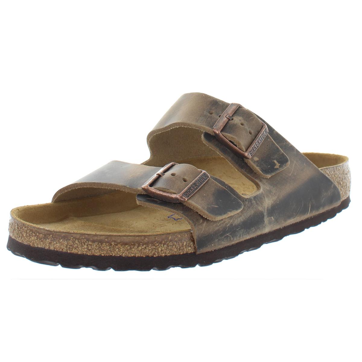 Birkenstock Mens Arizona BS Brown Leather Footbed Sandals Shoes 45 BHFO ...