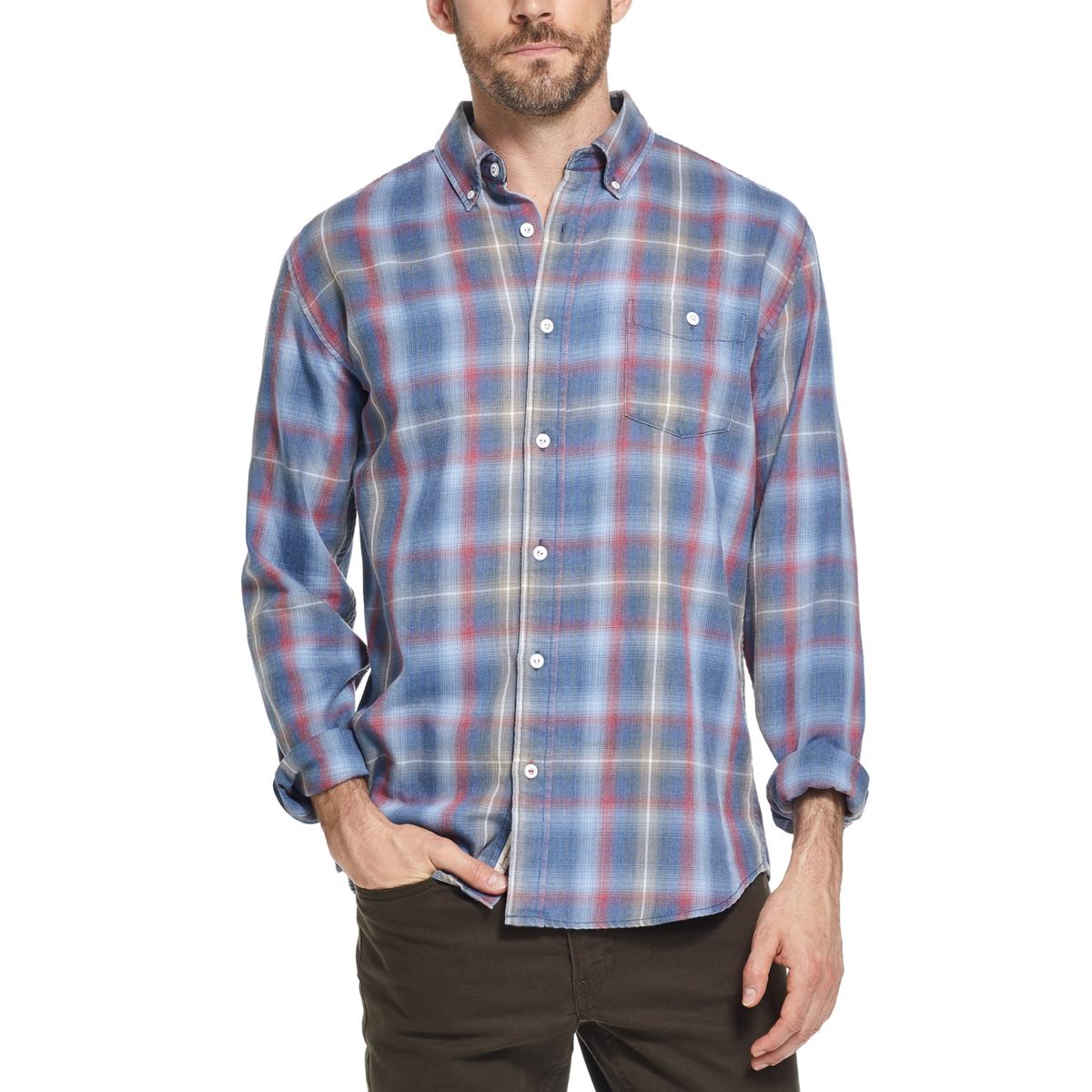 blue plaid flannel shirt mens