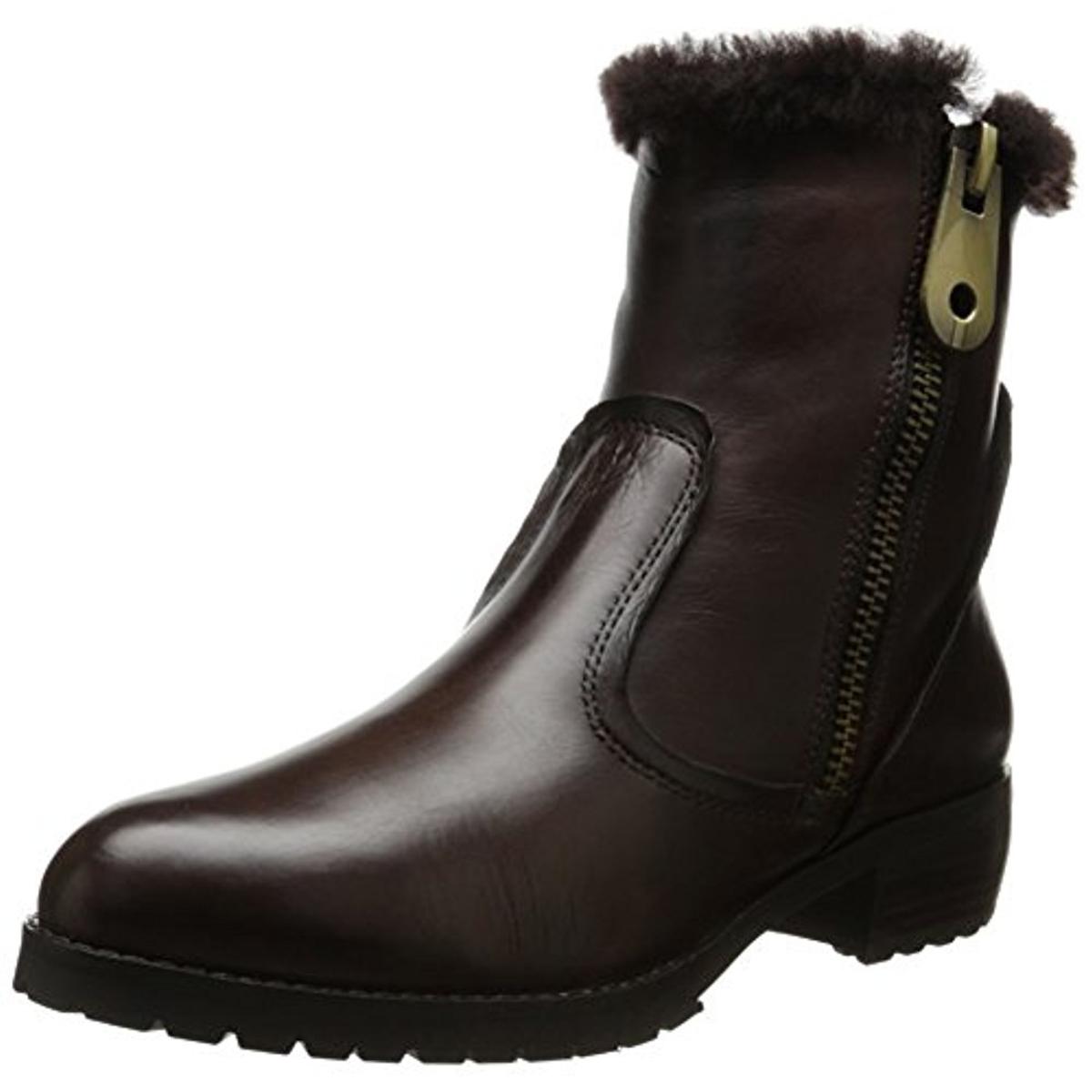 Everybody 1585 Womens Polaris Leather Faux Fur Trim Ankle