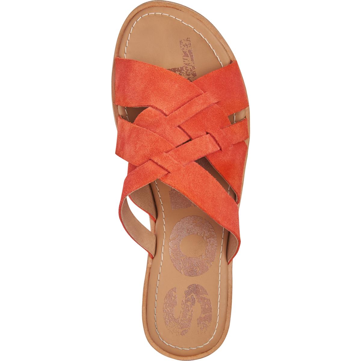 Sorel Womens Orange Suede Slip On Slide Sandals Shoes 9 Medium (B,M) BHFO 4315 eBay