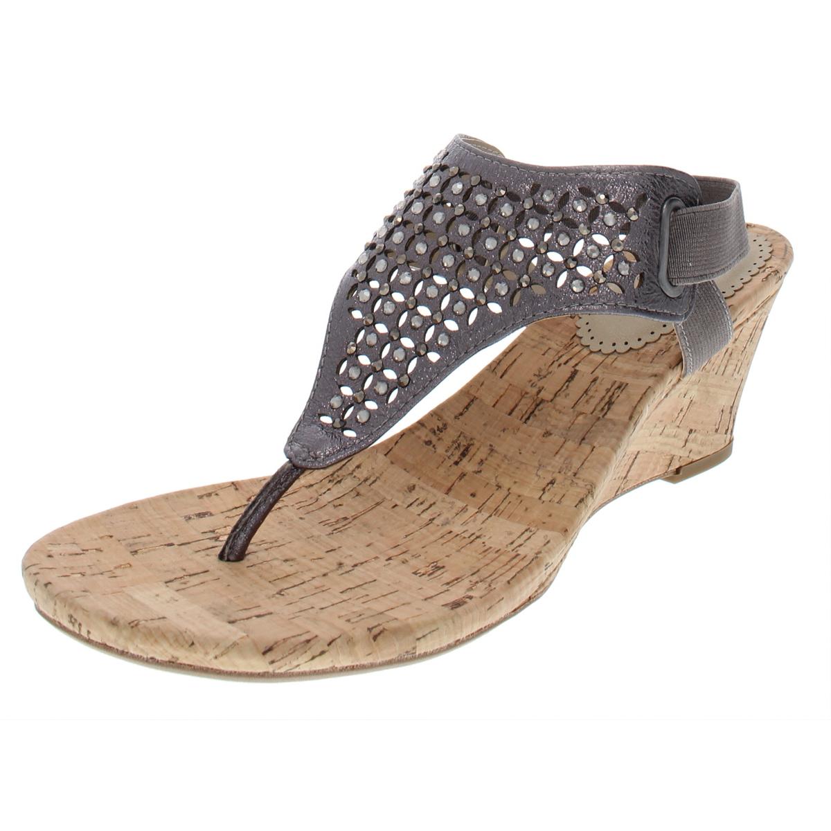 White Mountain Womens Arnette Gray Wedge Sandals Shoes 11 Medium (B,M) BHFO 5491 | eBay