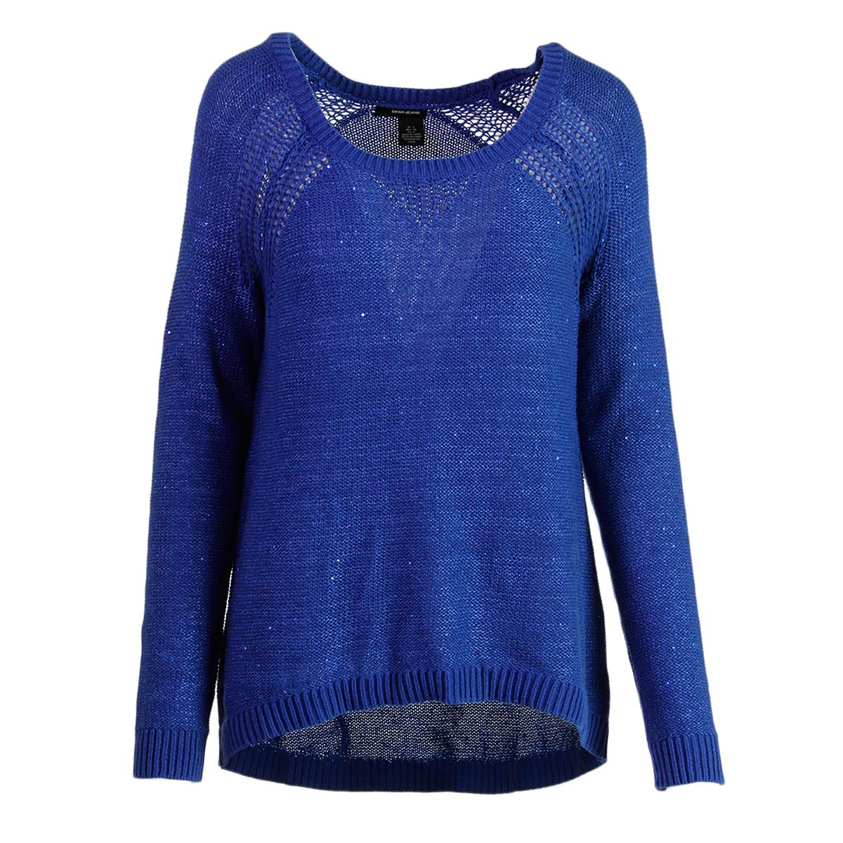DKNY Jeans 3604 Womens Sequined Crew Neck Long Sleeves Pullover Sweater ...