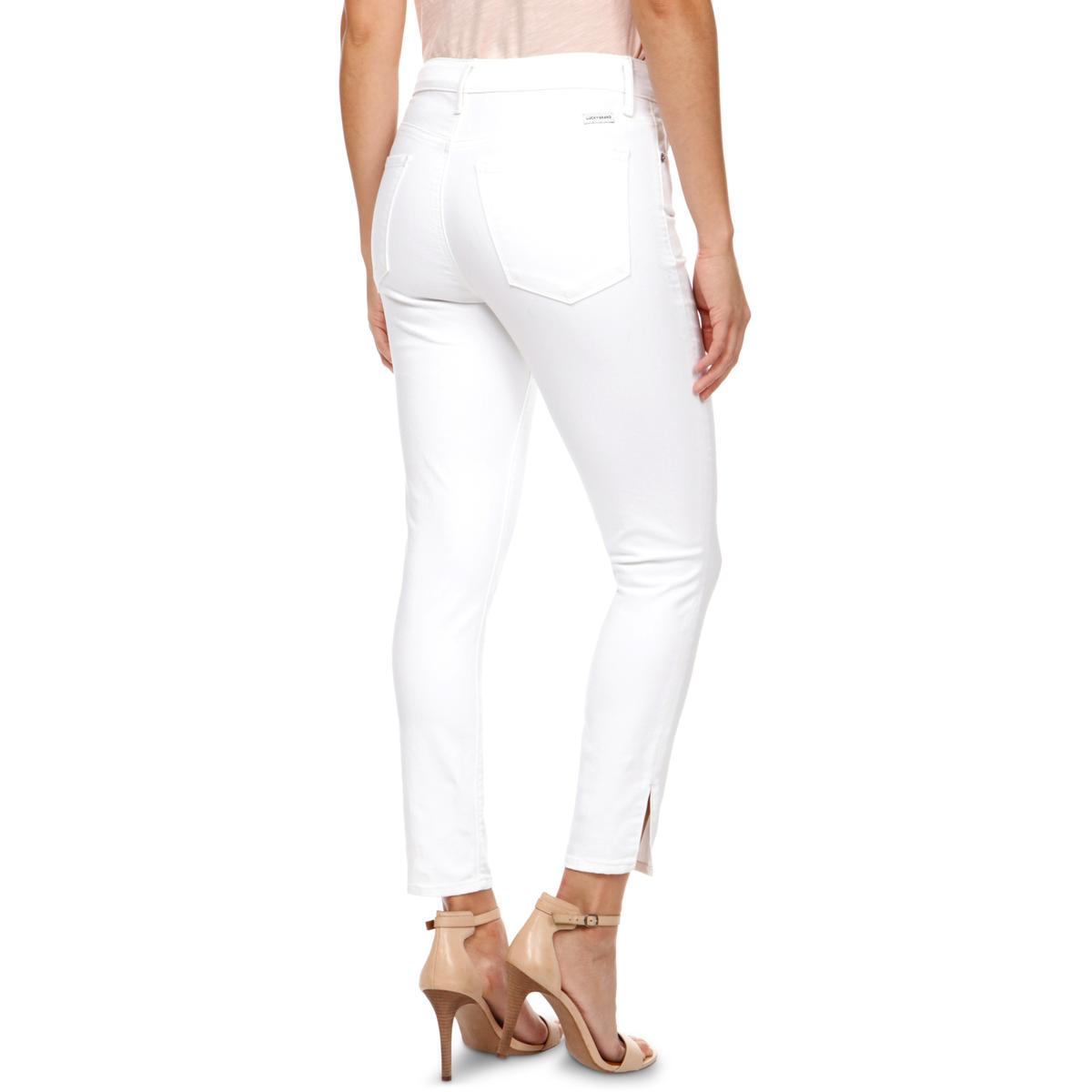 Lucky Brand Womens Ava White Denim Mid-Rise Ankle Skinny Jeans 6 28 ...