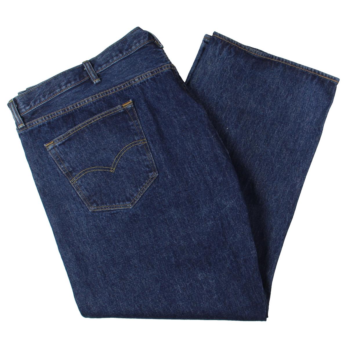 Levi Strauss Mens 501 Blue Original Fit Bootcut Jeans Big & Tall 52/30
