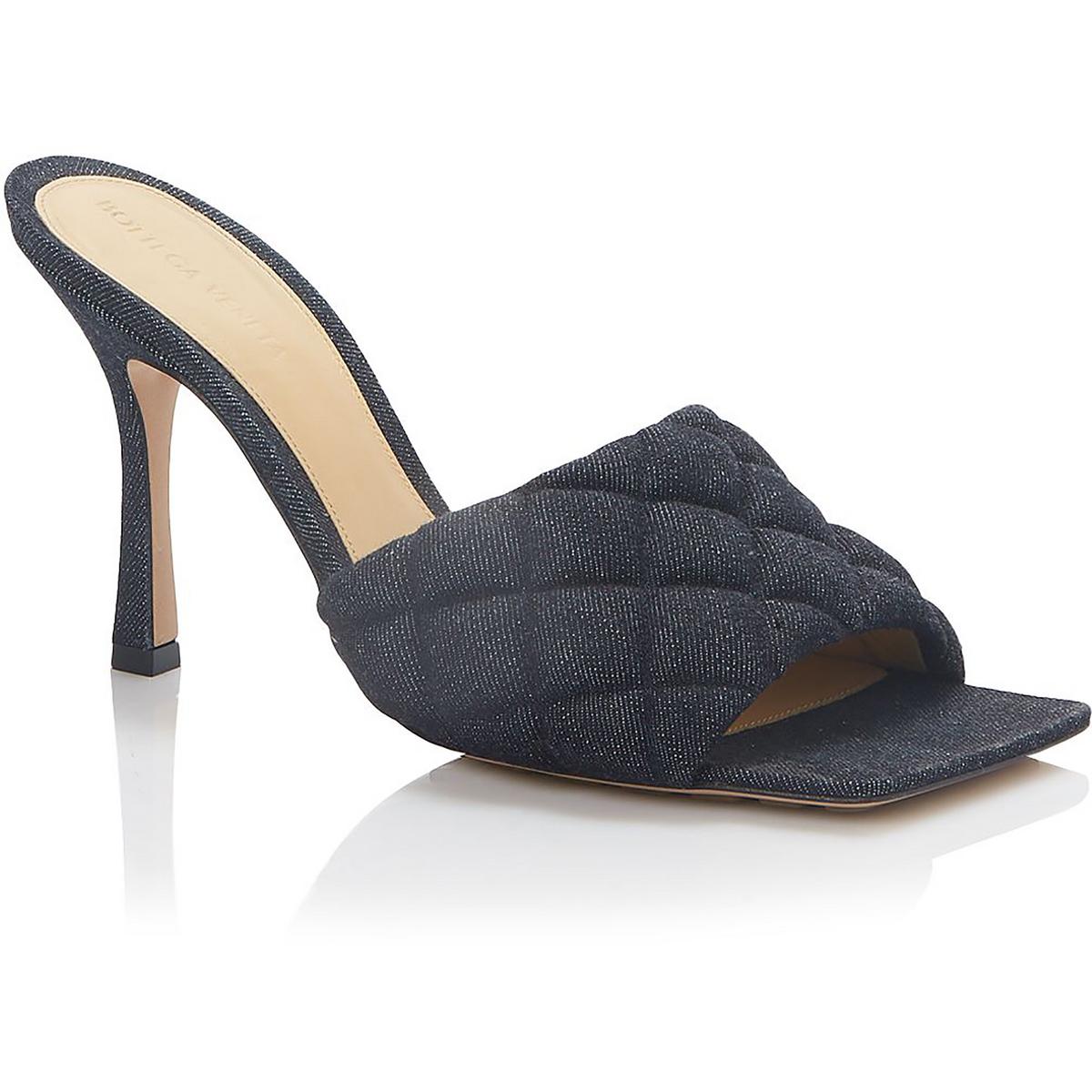 Pre-owned Bottega Veneta Womens Leather Slip On Open Toe Pumps Shoes Bhfo 1933 In Blue
