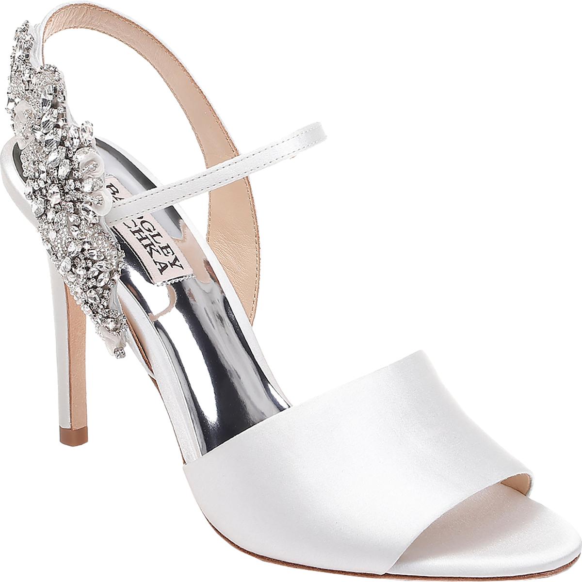 badgley mischka gabrielle crystal buckle slingback flats