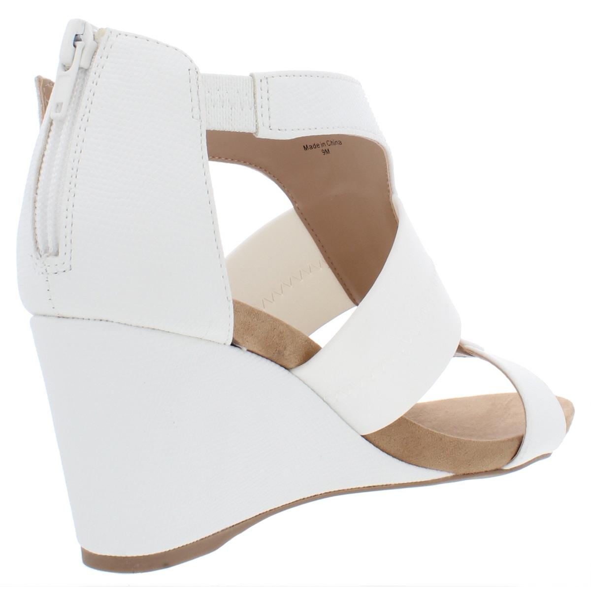 Alfani Womens Pearcee White Dress Wedge Sandals Shoes 9.5 Medium (B,M ...