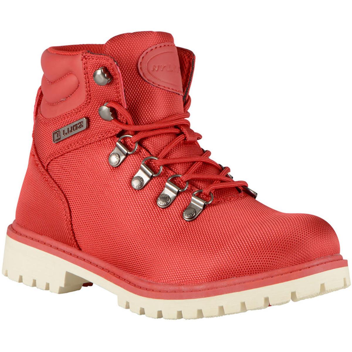 Lugz Womens Grotto II Red Lace-Up Ankle Boots Shoes 8.5 Medium (B,M 