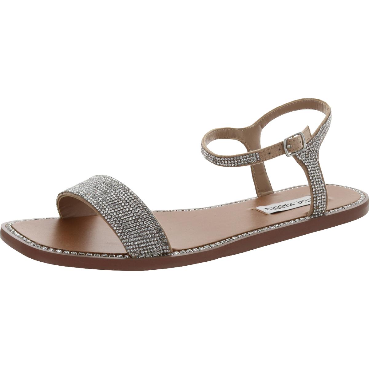 Женские серебристые босоножки на плоской подошве Steve Madden 7 Medium (B,M) BHFO 1446