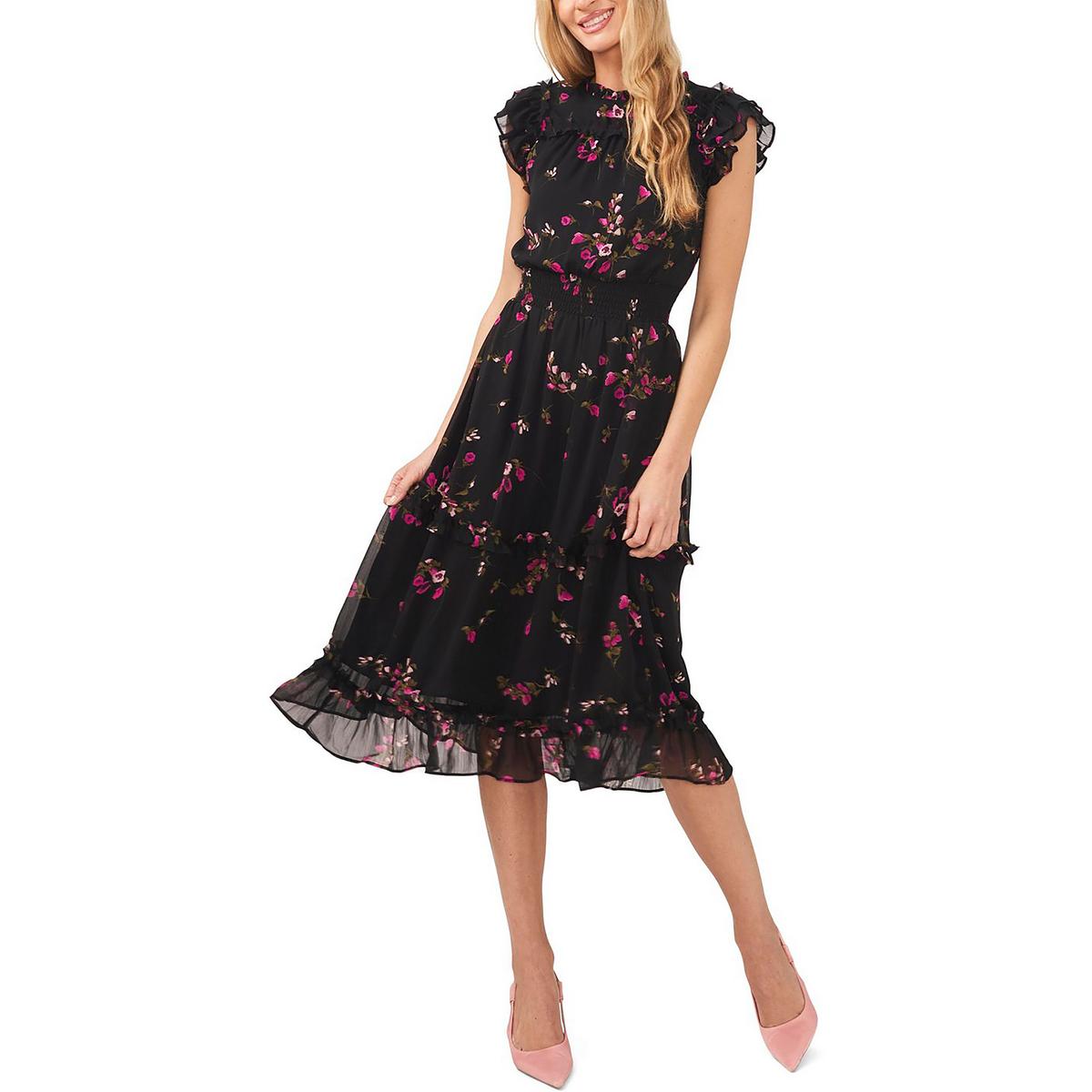 Candise Maxi Dress In Black Floral Chiffon – St Frock