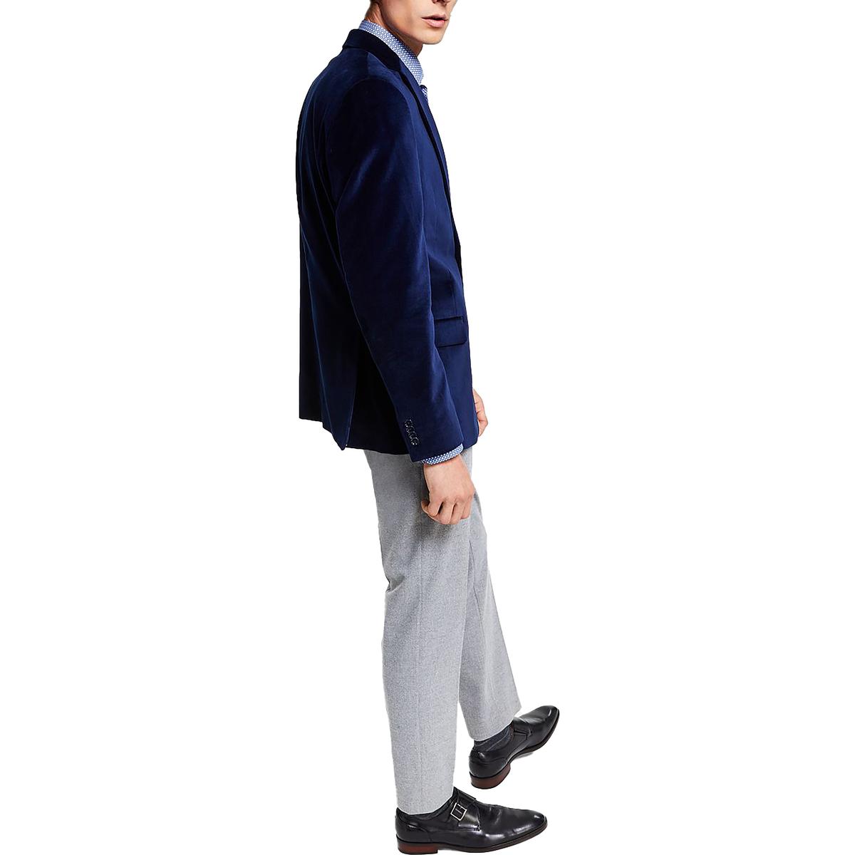 Alfani Mens Hidden Pockets Velvet Two-Button Blazer Jacket BHFO 6693