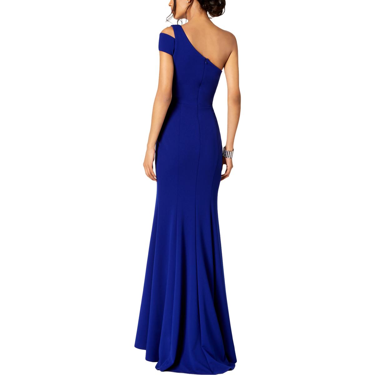 Betsy & Adam Womens Blue One Shoulder Evening Dress Gown Plus 6 BHFO ...