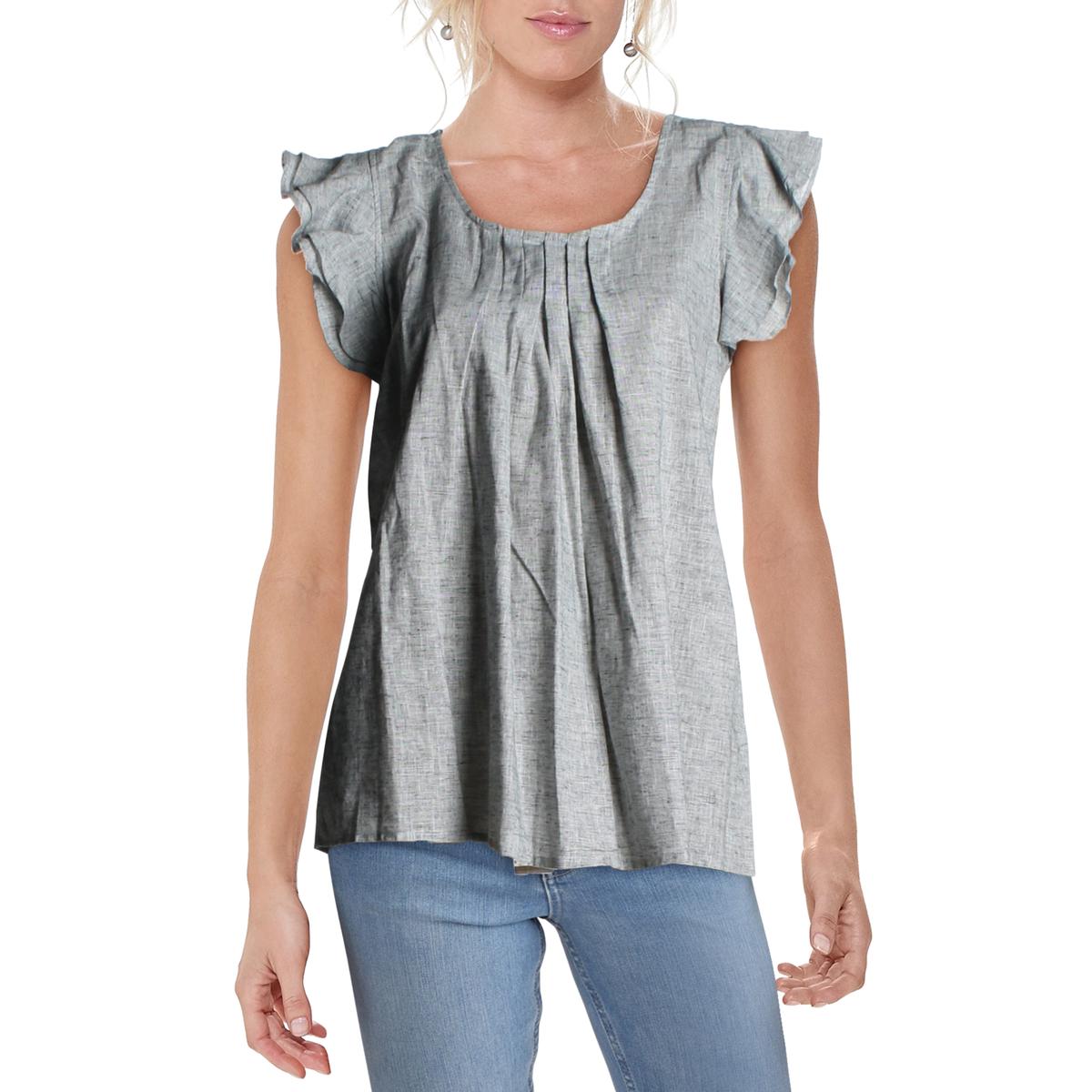 Cupio Blush Womens Pleated Ruffle Sleeves Blouse Top Shirt BHFO 5193 | eBay