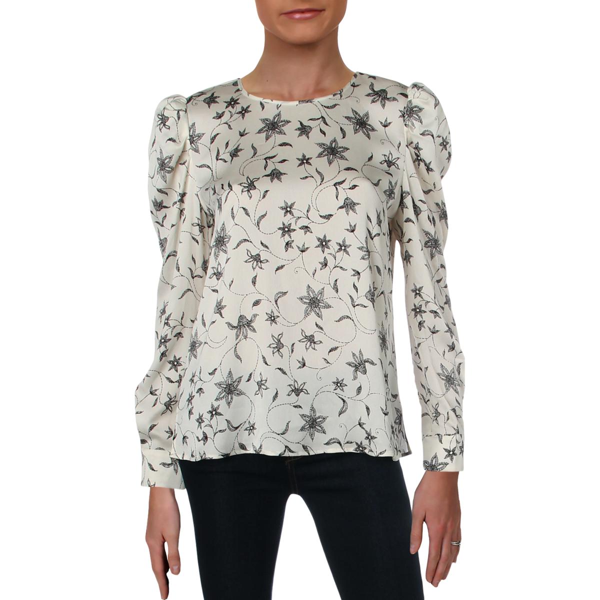 ivory floral blouse