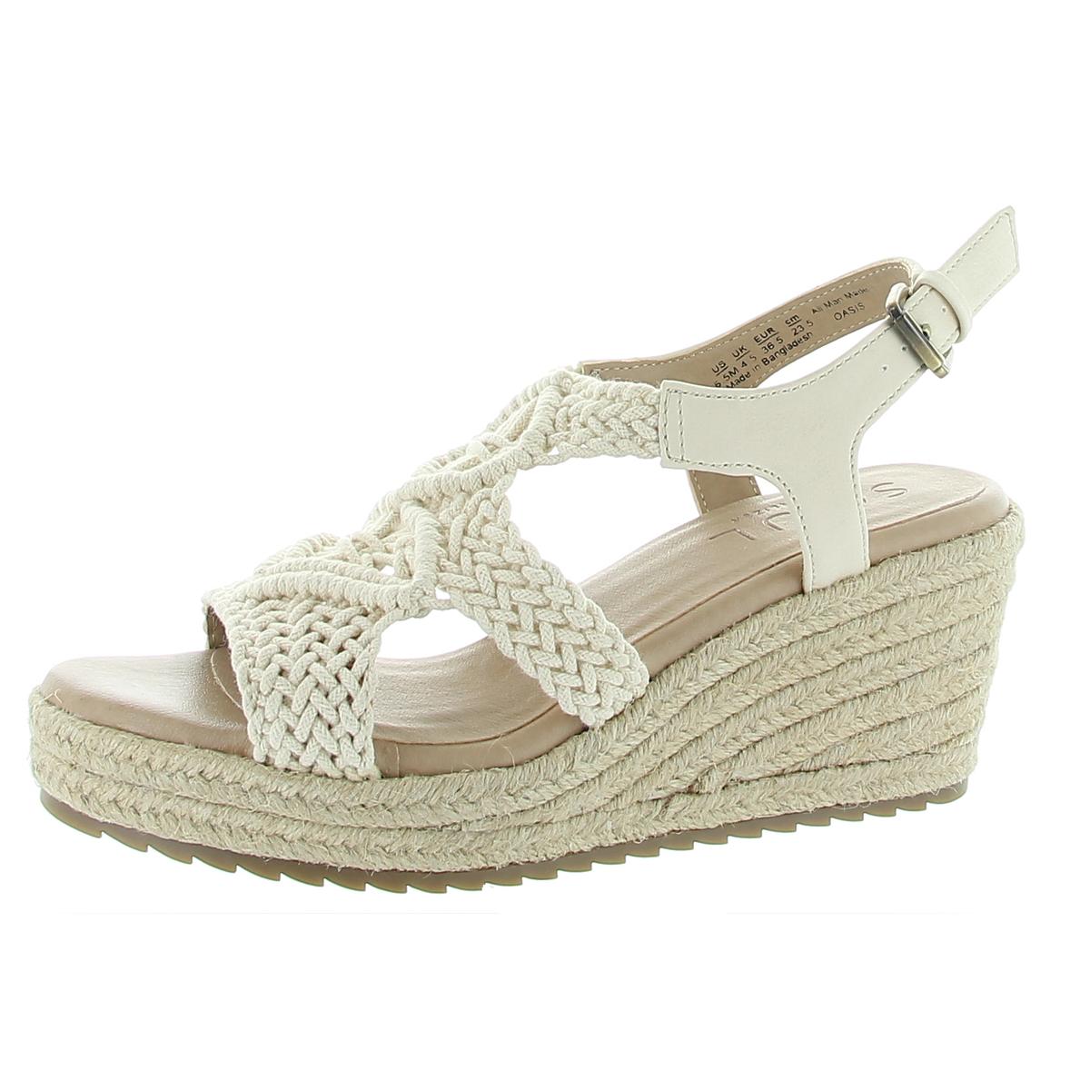 SOUL Naturalizer Womens Oasis Macrame Espadrille Wedge Sandals Shoes ...