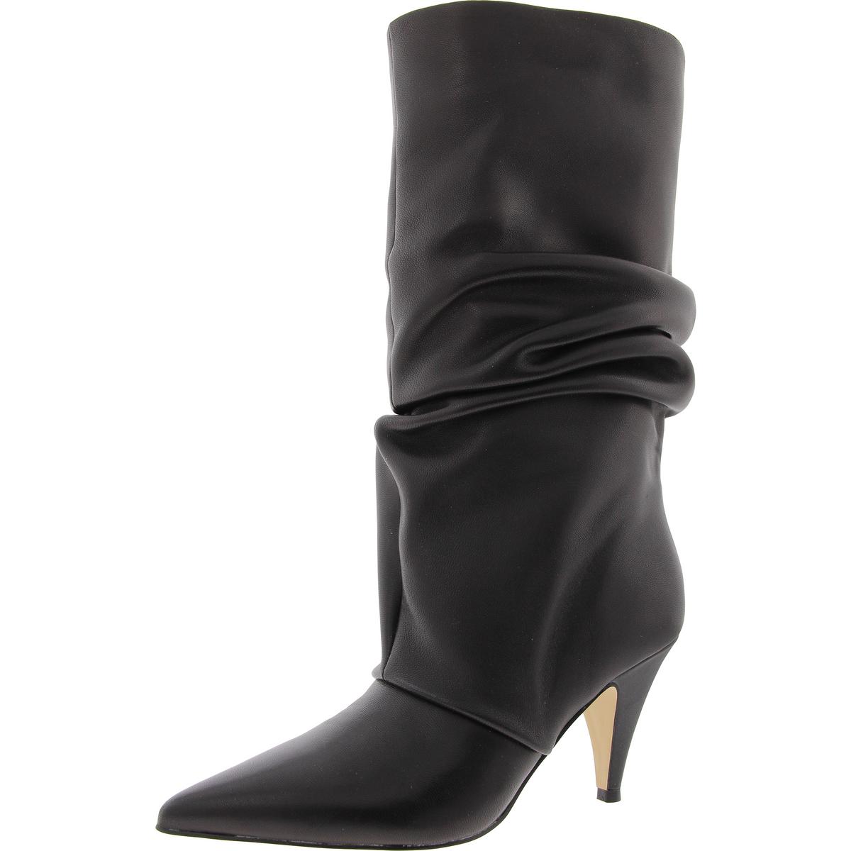 Nine West Womens Primer Leather Slouchy Pull On Mid-Calf Boots Shoes BHFO 8519 - Picture 4 of 9