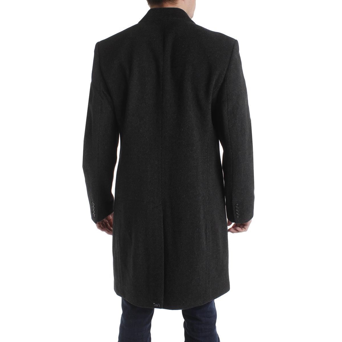 Perry Ellis Portfolio Mens Gray Wool Top Coat Outerwear 42R BHFO 4275 ...