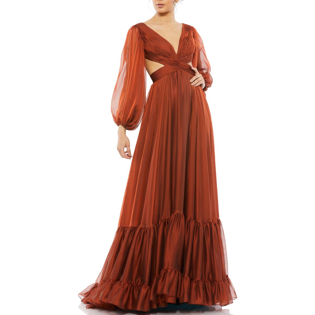 Mac Duggal Damen plissiertes Chiffon Abendkleid BHFO 8430 - Bild 3 von 4