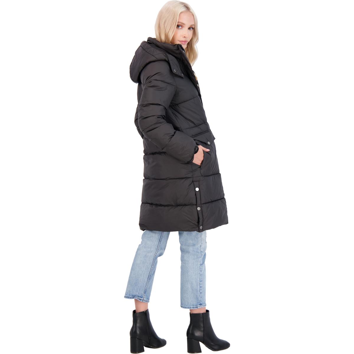 lucky brand quilted hooded long parka jacket