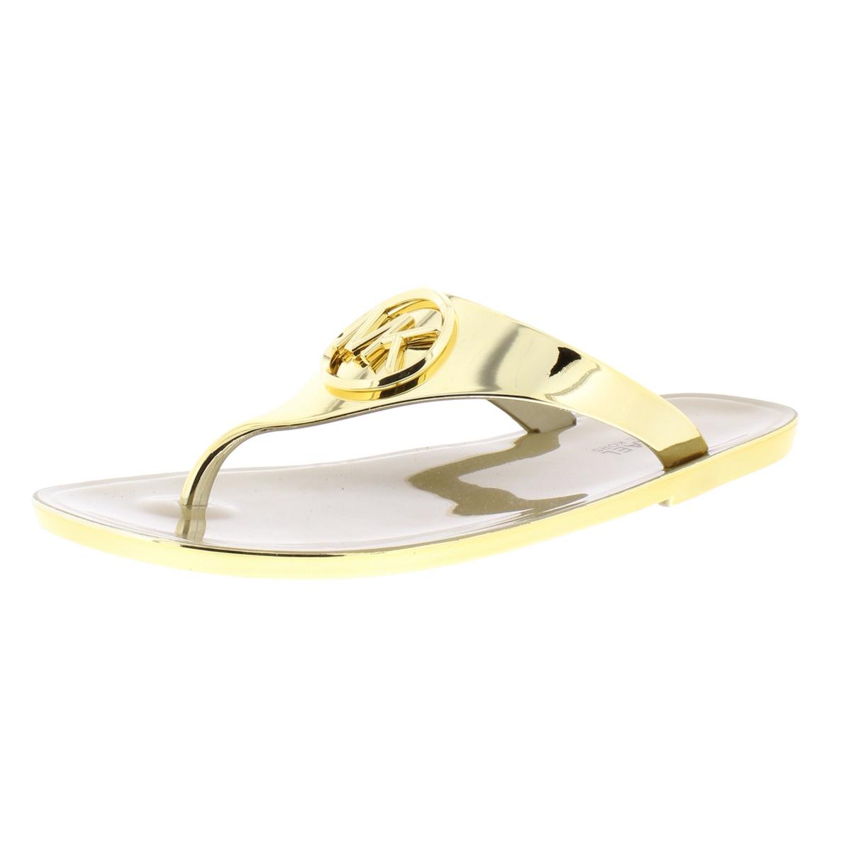 MICHAEL Michael Kors Womens Lillie Gold Thong Sandals 5 Medium (B,M) BHFO 4314 | eBay