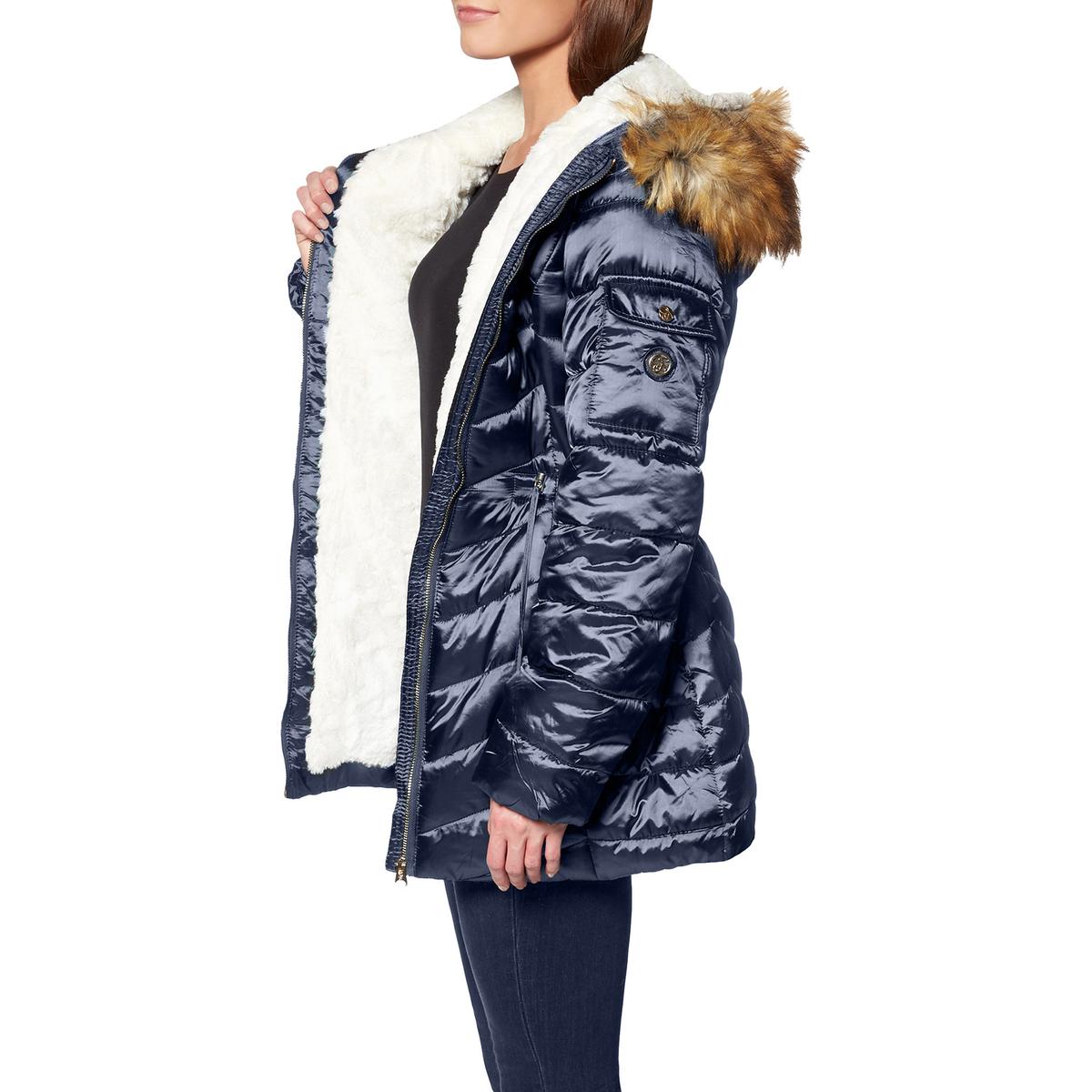 jessica simpson cozy faux fur lined hooded jacket