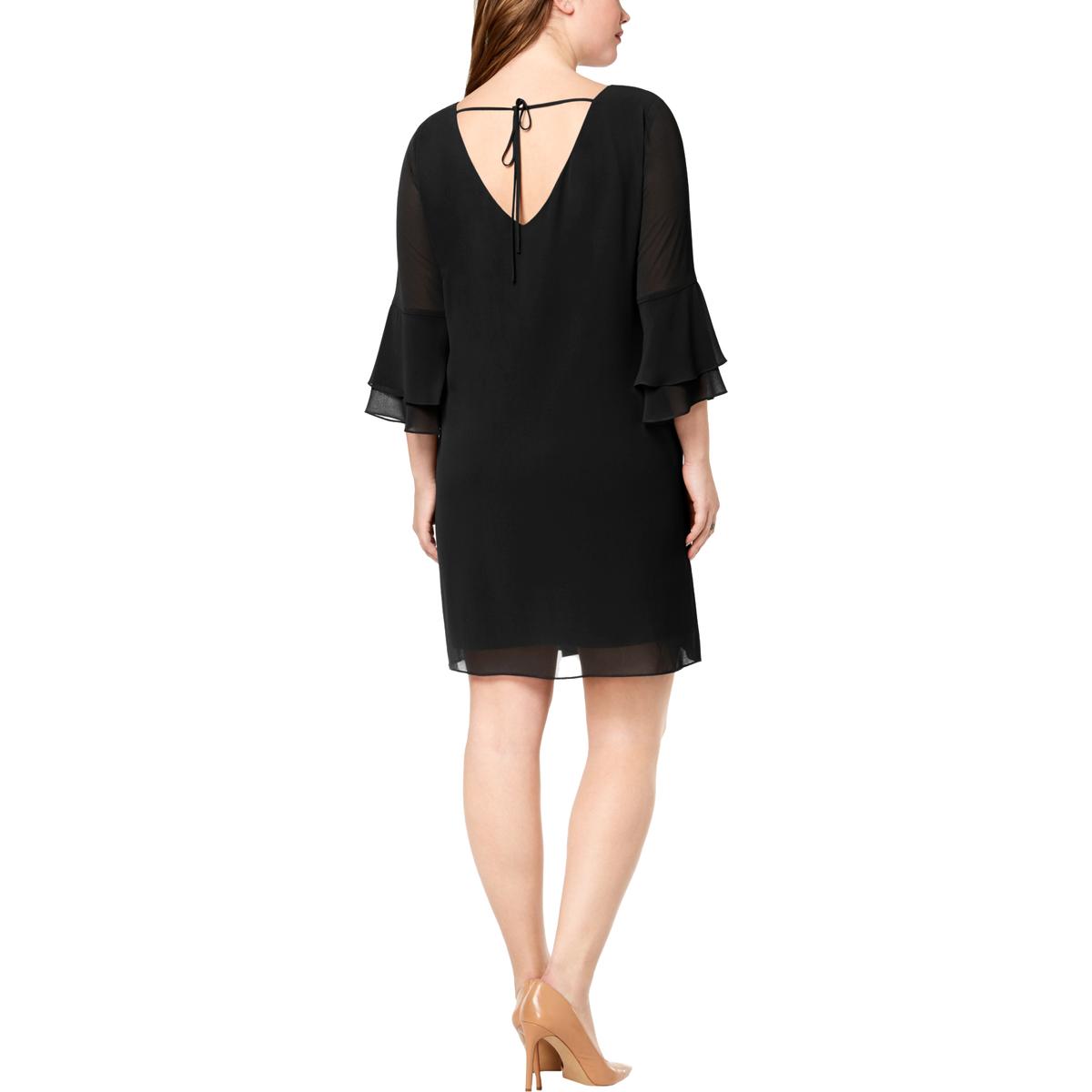 BCX Womens Black Chiffon Mini Party Cocktail Dress Plus 2X BHFO 1038 | eBay