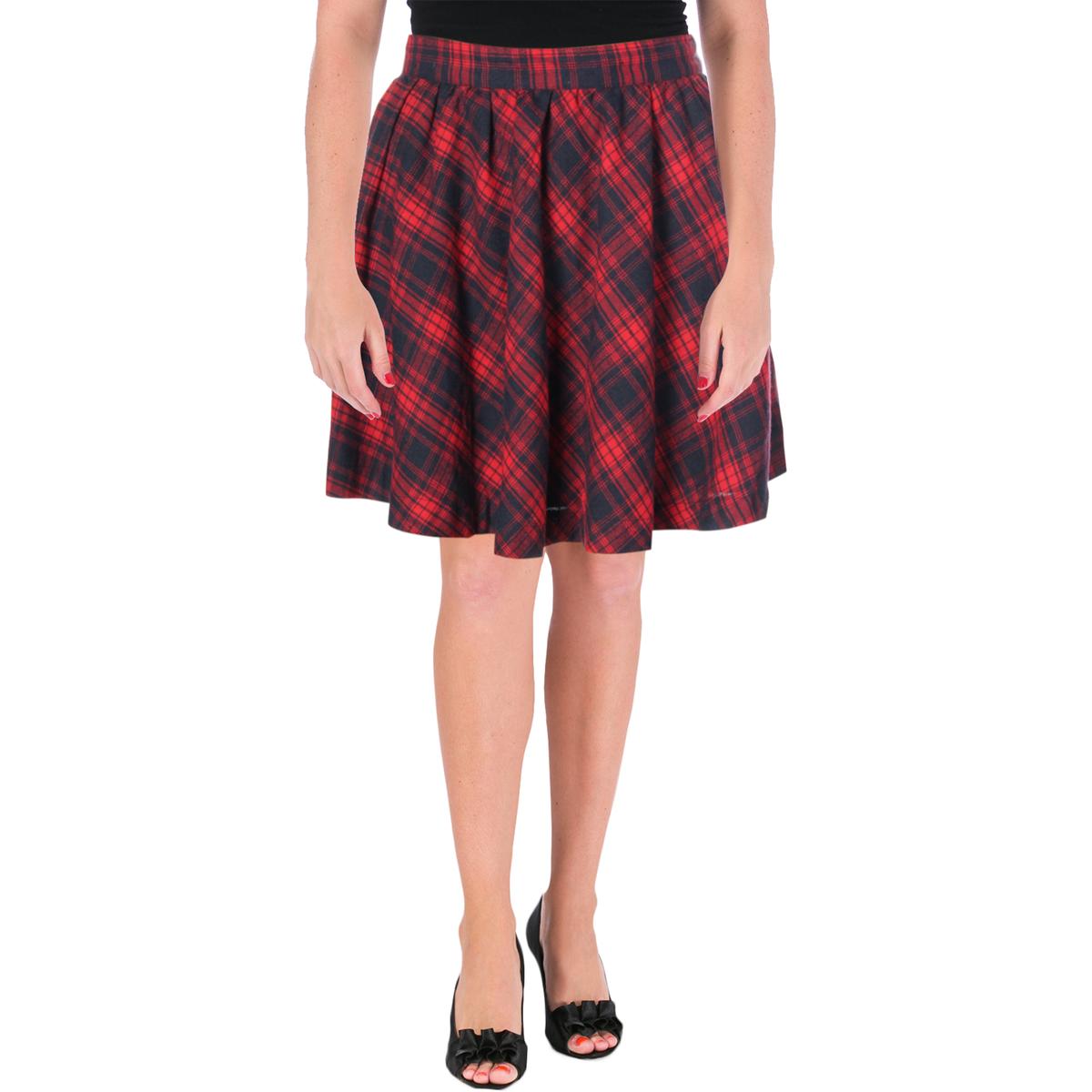 PPLA Womens Red Flannel Plaid Mini Flare Skirt M BHFO 4598 | eBay