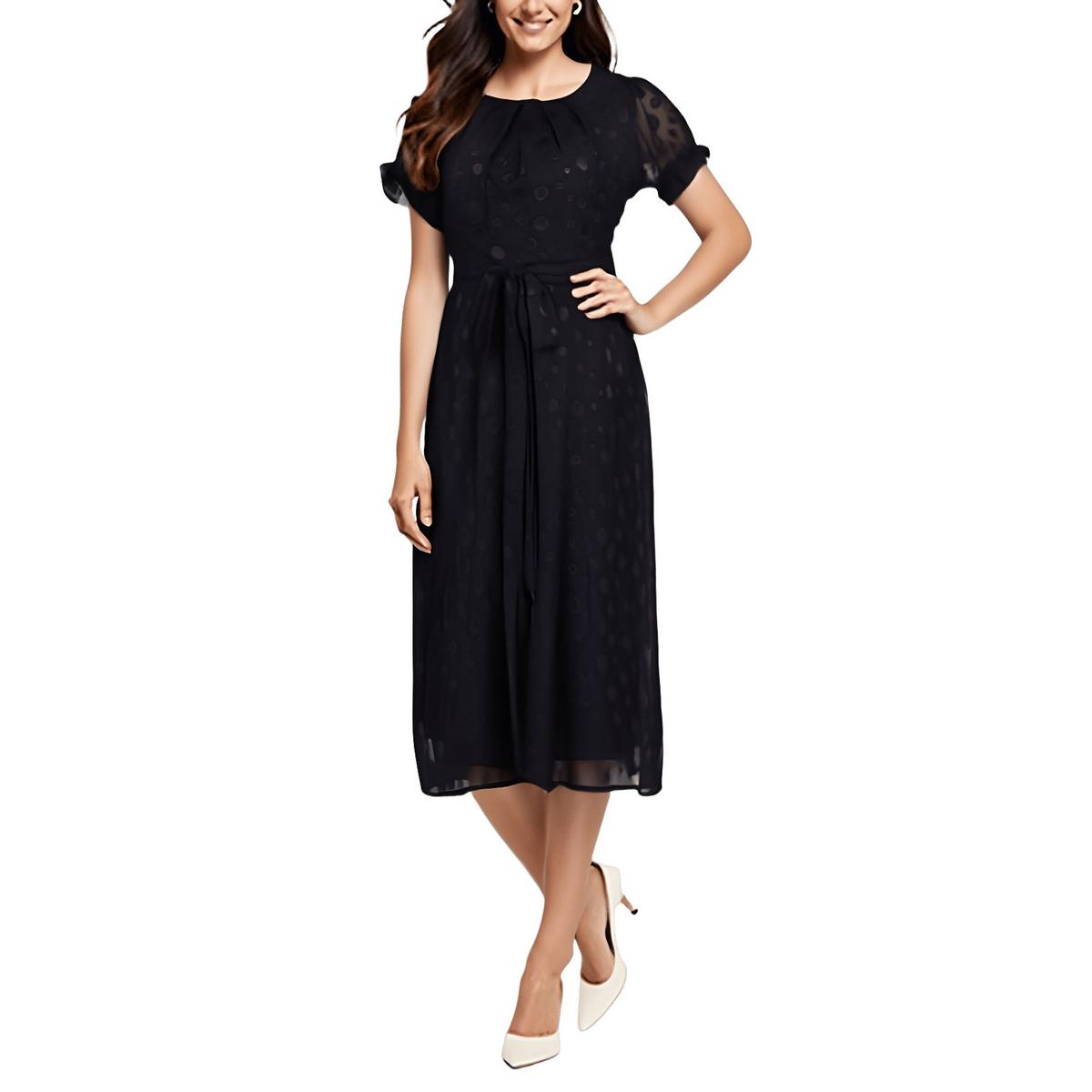 NY Collection Womens Chiffon Knee-Length Daytime Midi Dress Petites BHFO 0421 - Picture 4 of 6