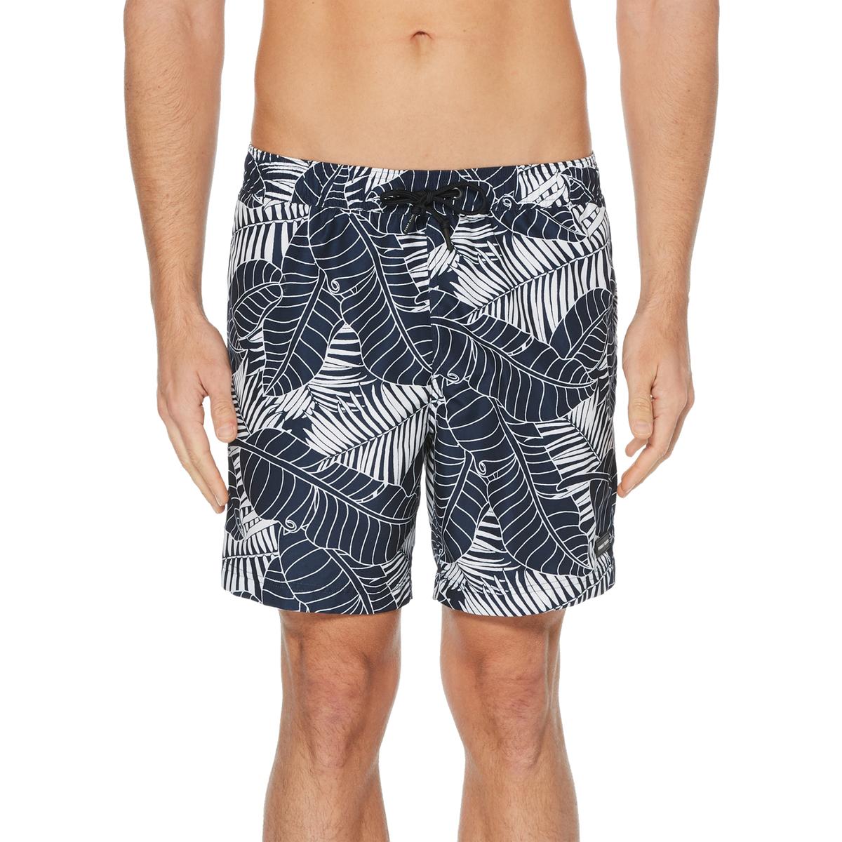 Perry Ellis Mens Navy Printed Water Repellent Beachwear Swim Trunks XL ...