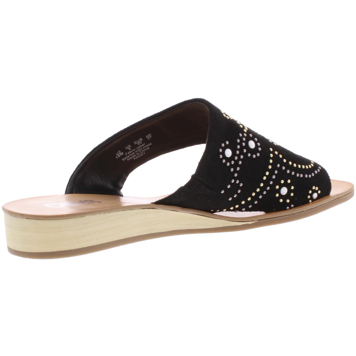 santana black suede slide sandals